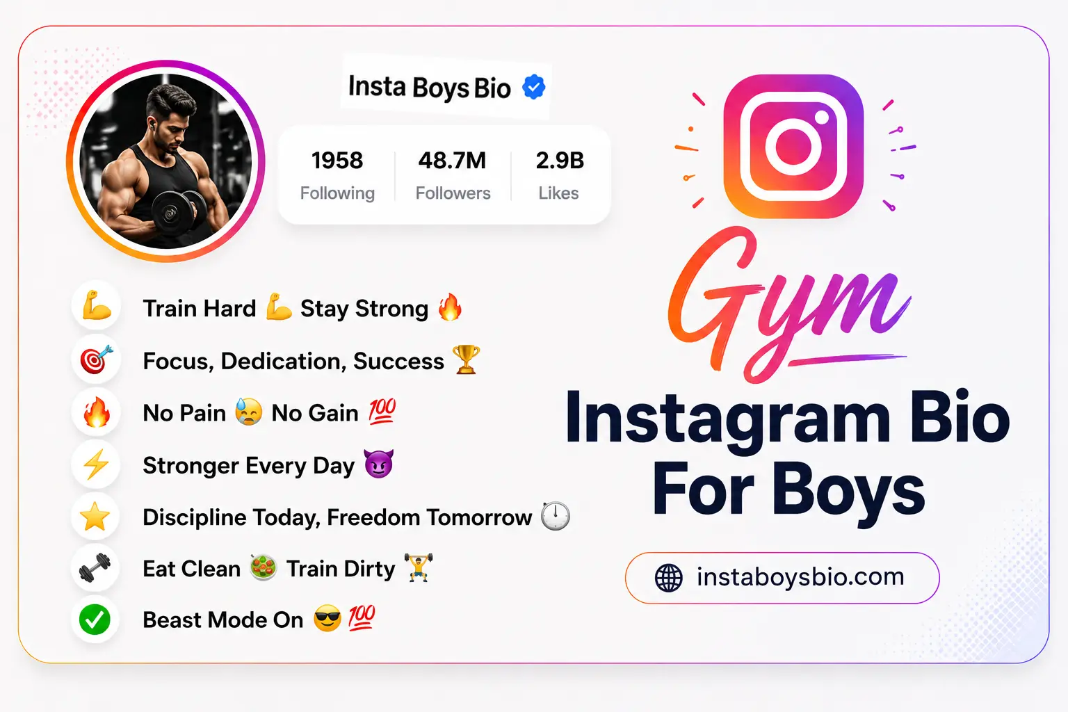 Gym Instagram Bio For Boys