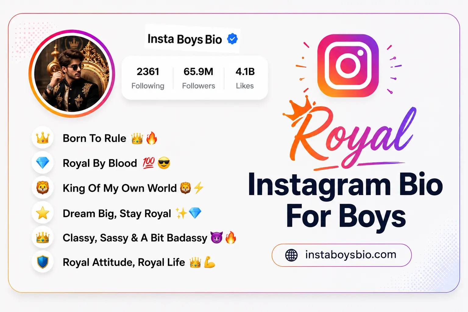 Royal Instagram Bio For Boys